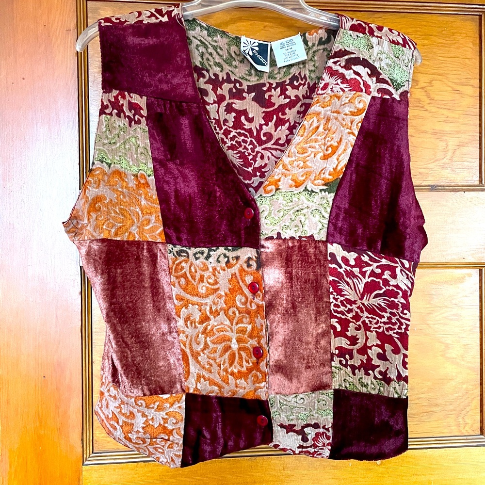 Multi Color Button Down Vest. Sz M - image 1